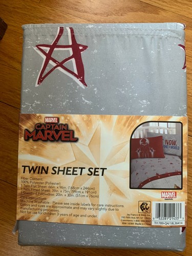 Marvel Captain Marvel Twin Sheet Set, new - 第 3/5 張圖片