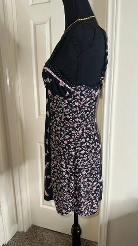 BISOU BISOU intimates black floral babydoll lingerie sleepwear nightie size M/L - Picture 6 of 9