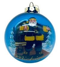 Michigan Wolverines Hand Painted 5” Glass Ornament by The Memory Company-NIB
