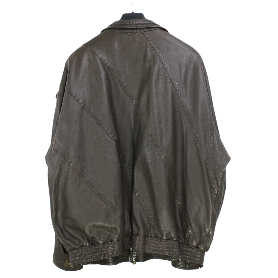 Chaqueta de cuero para hombre BOGNER talla L marrón con cuello y bolsillos co... - Imagen 2 de 4