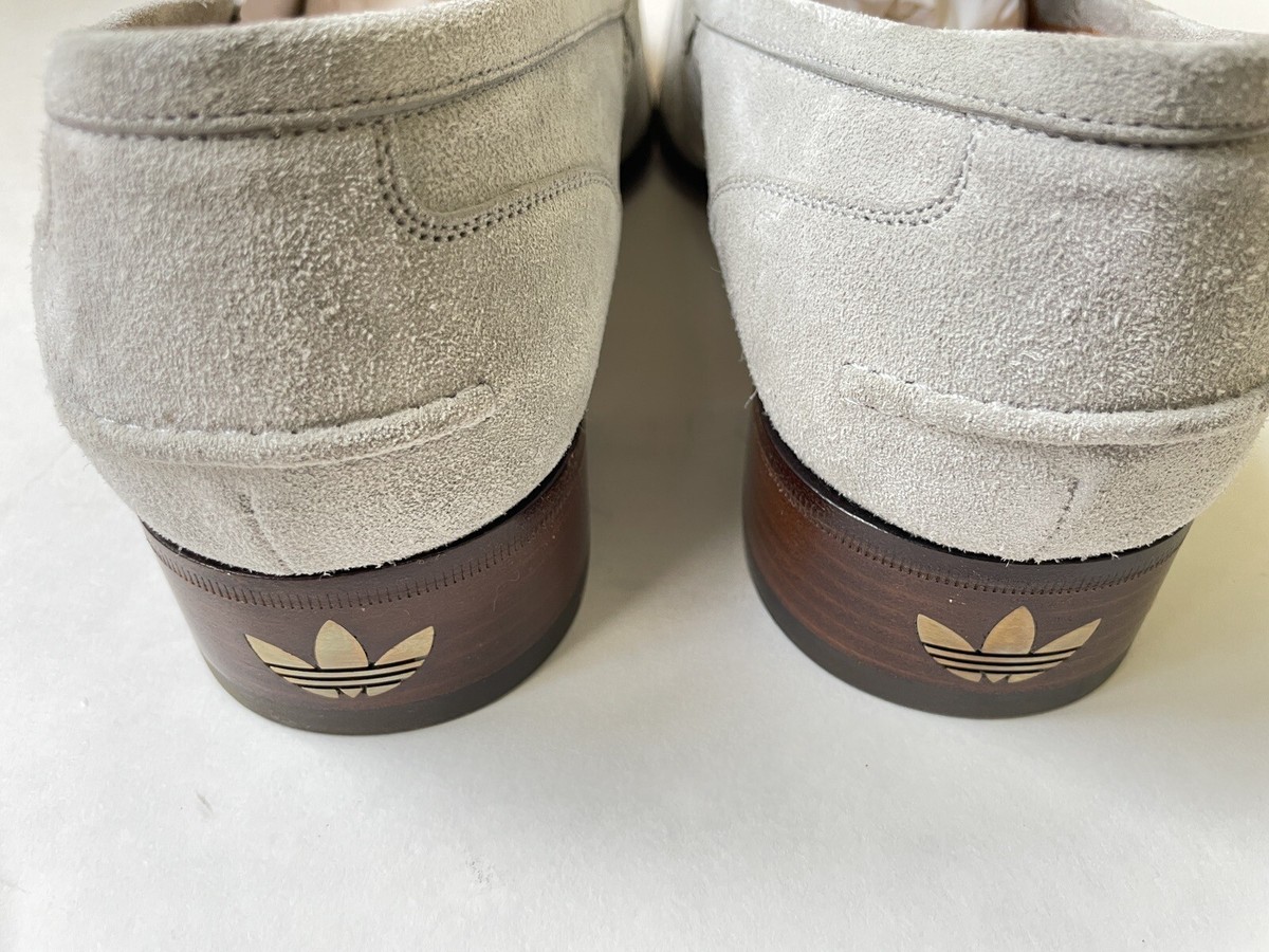 GUCCI x Adidas Mens Gray Suede Horsebit Loafers Size UK 11 GUCCI x Adidas Mens Gray Suede Horsebit Loafers Size UK 11