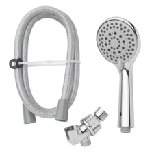 Handheld Shower Head 5 Spray Settings w/ 60" Hose 1.8 GPM Chrome Look