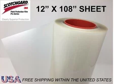 Paint Protection Film Clear Bra 3M Scotchgard Pro Series 12" x 108" Sheet