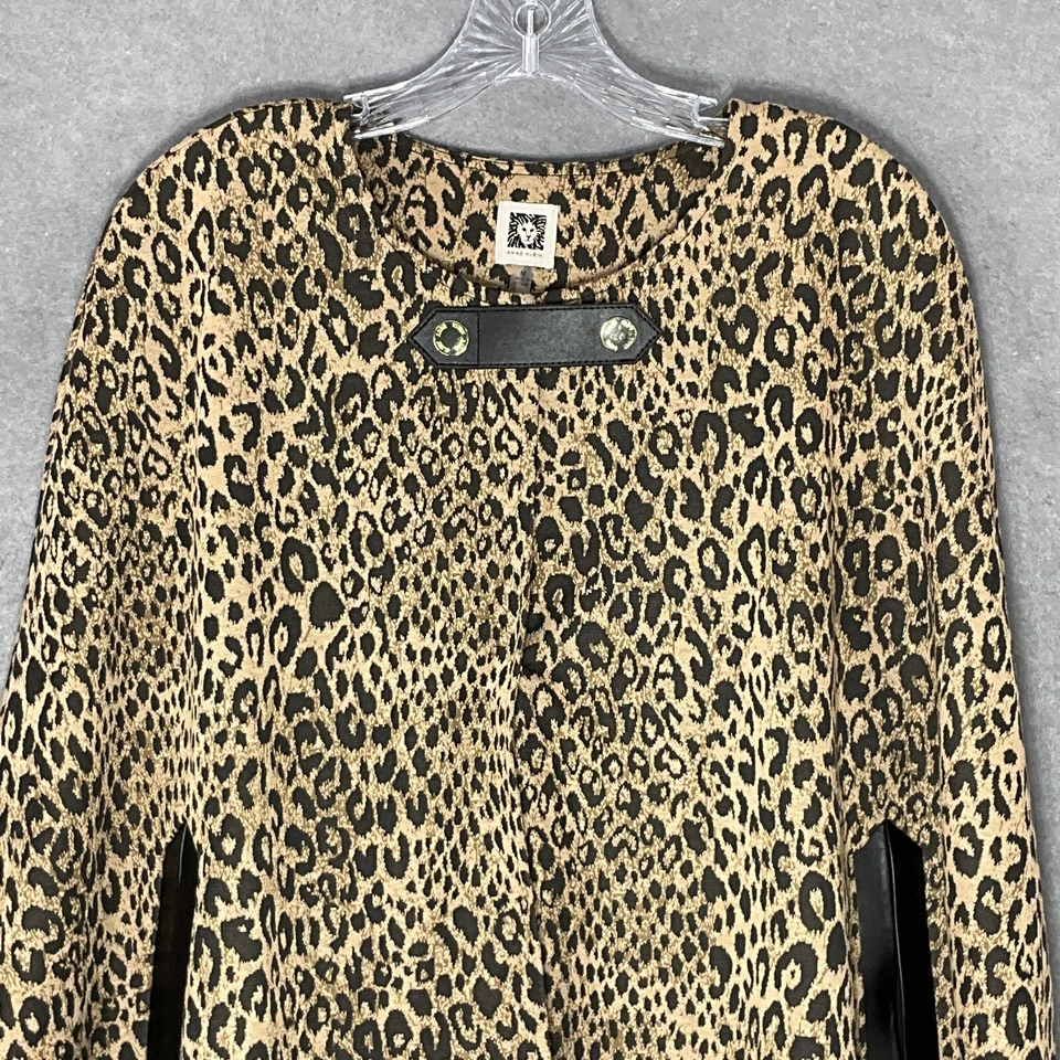 Anne Klein Cape Women's Sz M Animal Print Cloak Overcoat Old Money Mob Wife - Image 4 of 4