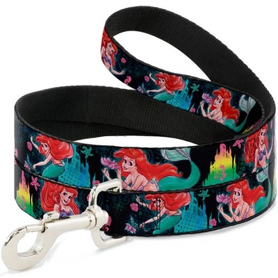 Dog Leash 6-FEET Ariel Underwater Poses/Palace Silhouette WIDE 1.5'' (US IMPORT)