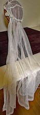 Vintage Antique 1920  s Wedding Veil with Tulle Wedding Cap and Florets ZZ733