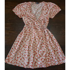 Madewell Clara Midi Dress XXS burnt orange Cotton