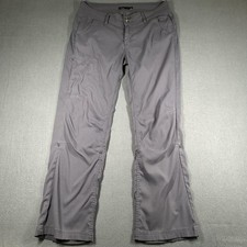 PrAna Pants Womens 8 Gray Convertible Roll Up Hiking Travel Lightweight Stretch