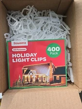 12001 All-Purpose Holiday Light Clips 400 Pc Christmas Light Clips, Outdoor New