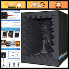 Portable Vocal Booth - Large Foldable Microphone Isolation Shield, Sound Absorbi