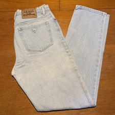 Vintage Guess Jeans Men's 32x33 Tag 34 10001 Light Wash Blue Cotton Denim USA