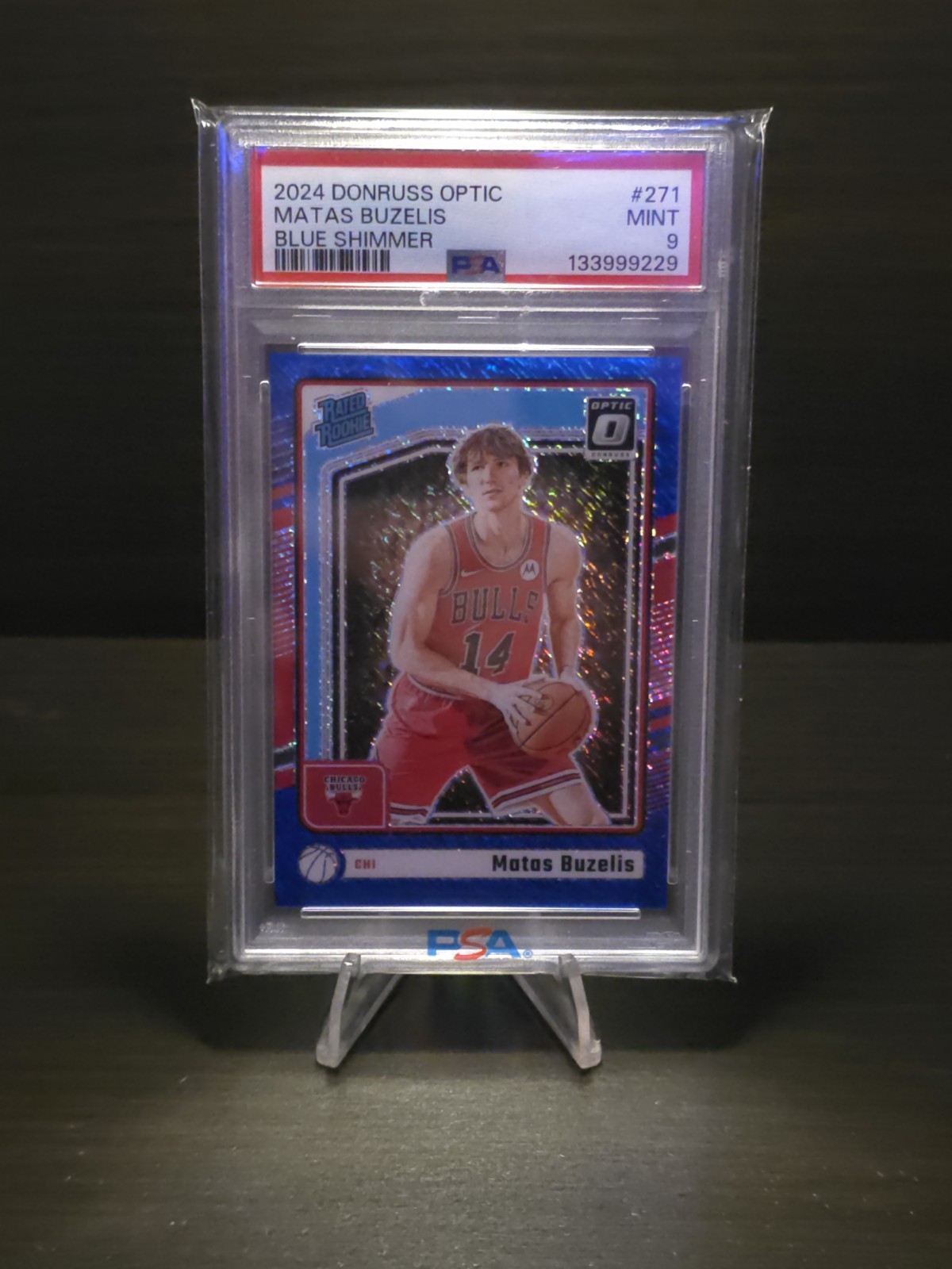 2024-25 Donruss Optic #271 Matas Buzelis Blue Shimmer /75 PSA 9
