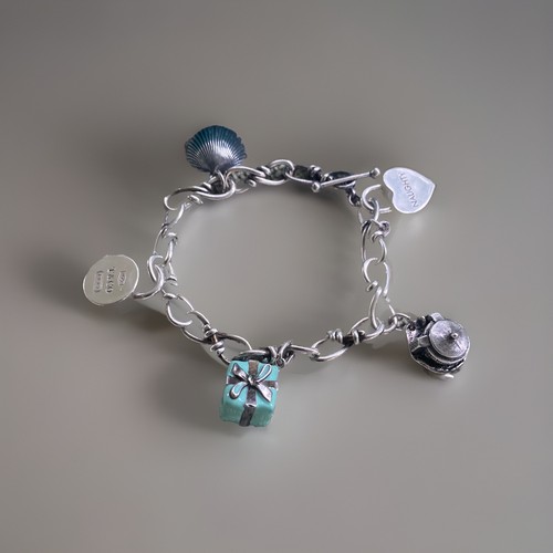 Vintage Tiffany & Co. Naughty/Nice Heart Toggle And More Charm Bracelet- 8”