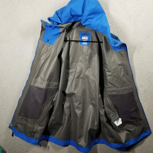 REI Co-op Jacket Mens Medium Blue XeroDry GTX Gore-Tex Waterproof Hooded Rain - Picture 3 of 11