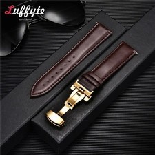 Leather Watch Band 18Mm 20Mm 22Mm 24Mm Straps Stainless Steel Butterfly Buckle C