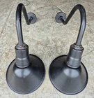 PAIR of Abolite Gooseneck  Sign Lights Vintage Gas Station Barn Lighting
