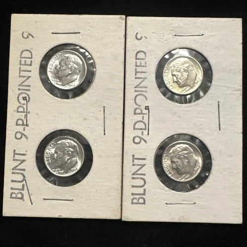 1964 P+D Roosevelt Dimes Uncirculated Collection Lot Set of 4