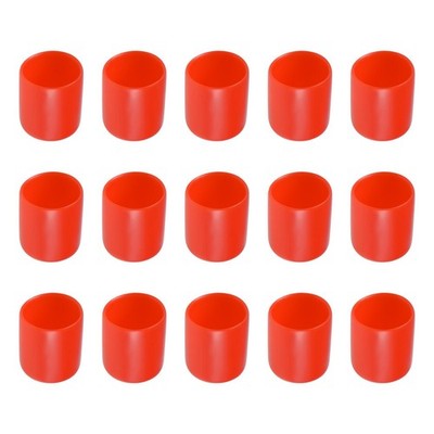 Screw Thread Protector Cover Rubber End Caps for Screw Bolt 20mm ID/Red/15 Pcs