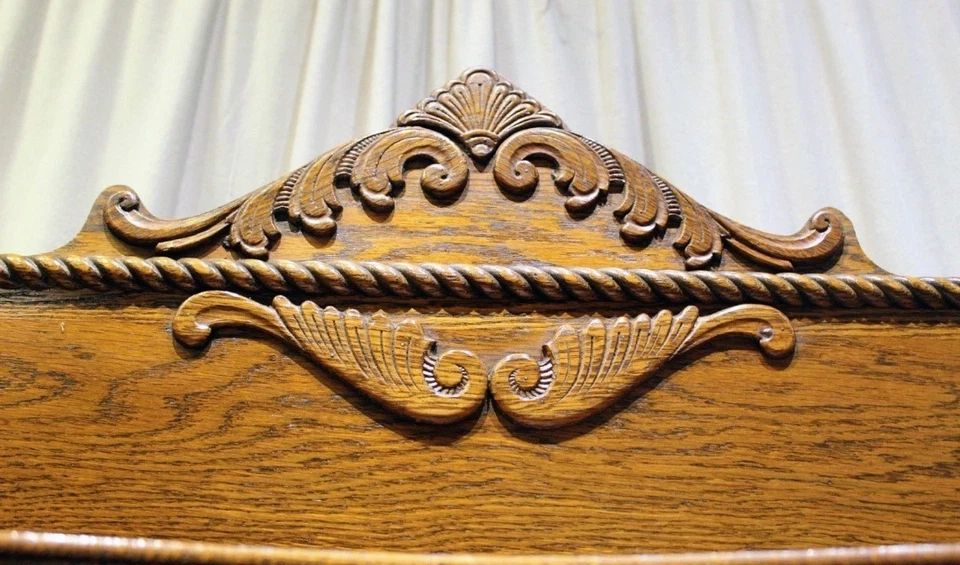 Antiguo aparador buffet de roble victoriano, galería con espejo Foto 4 de 4