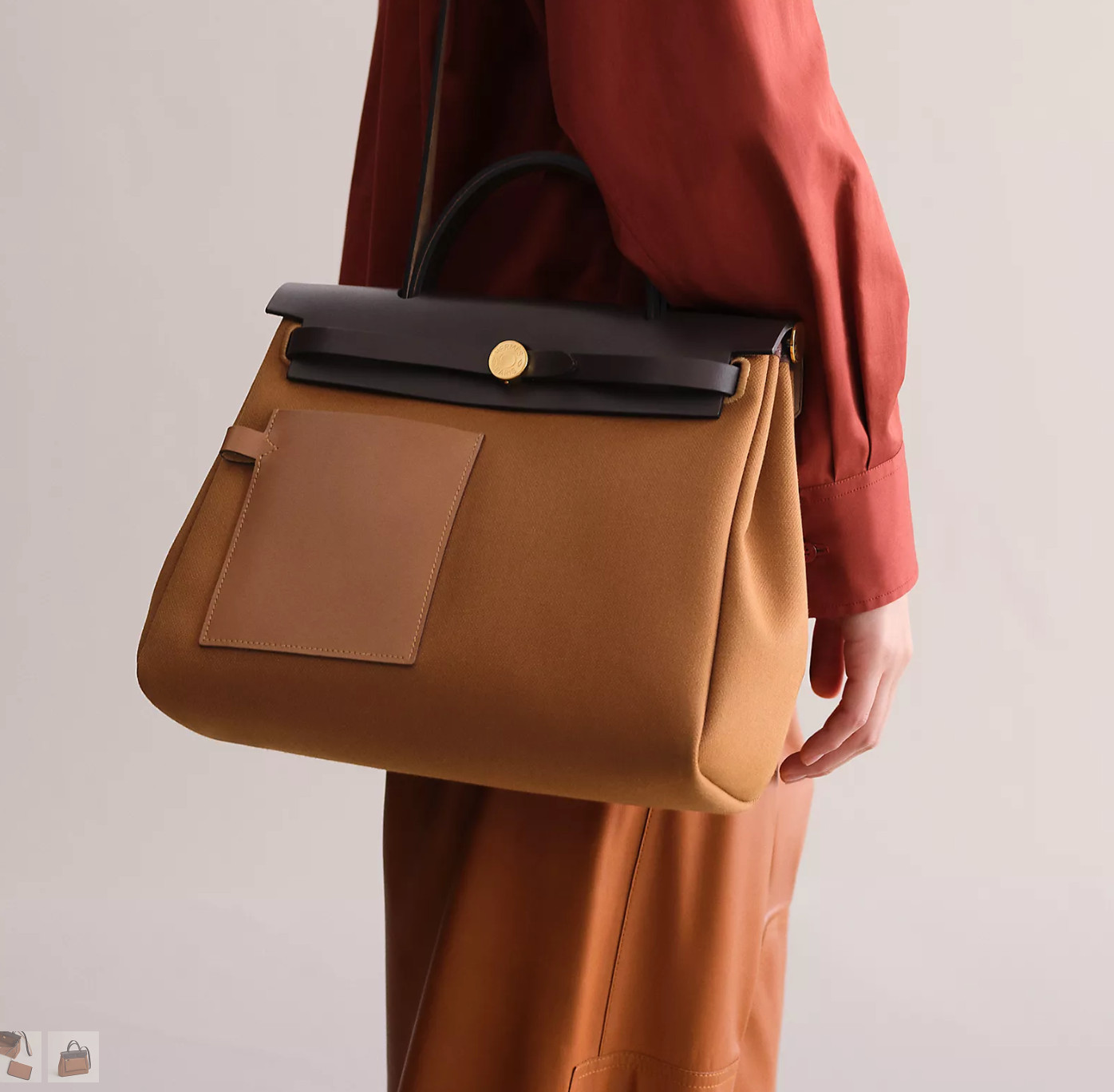2026 HERMES Herbag Zip 31 pocket bag EBENE - with Gold hardware - rare! image 7