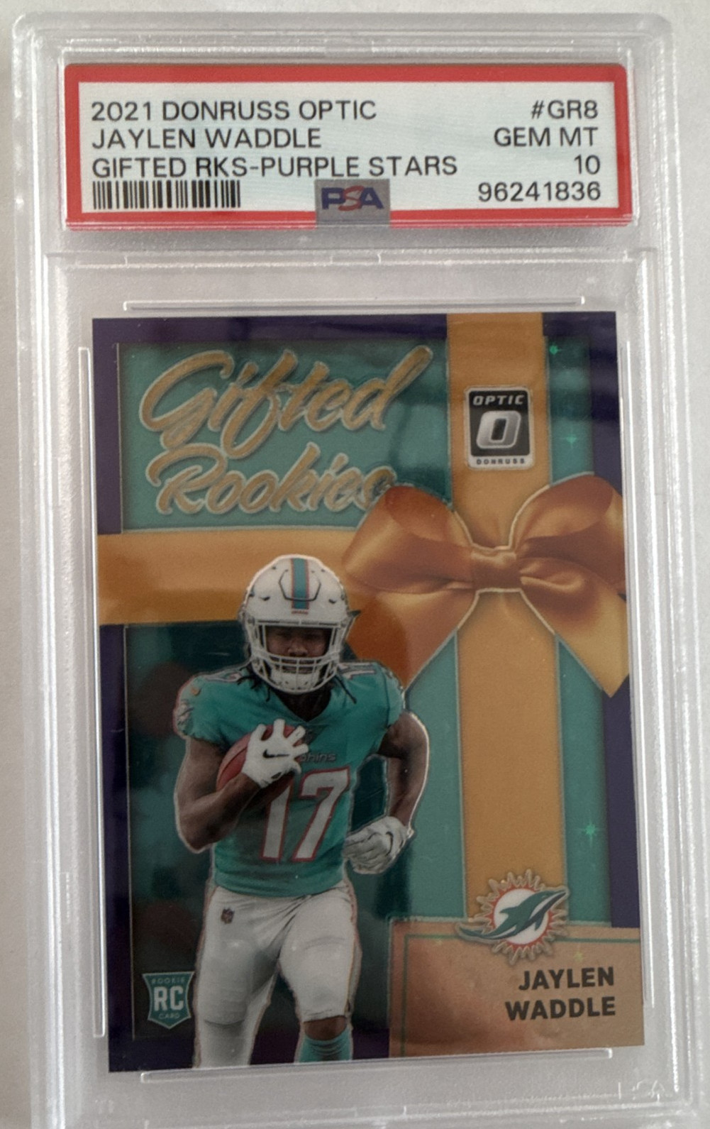 2021 Panini Donruss Optic - Gifted Rookies Jaylen Waddle Purple Stars PSA 10 /25