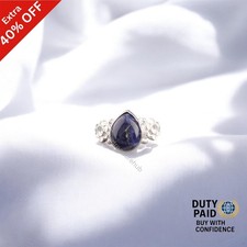 Christmas Sale 925 Silver Sodalite Stone Handcrafted Band Elegant Statement Ring
