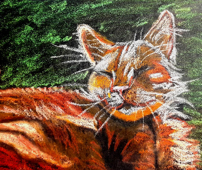 Haustiere Original Öl Pastell Zeichnung Katze Portrait Haus Tiere Geschenk...