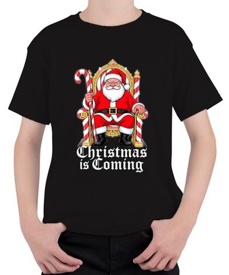 Christmas is Coming Weihnachtsmann Thron Zuckerstange Gothic Retr Unisex Kinder 