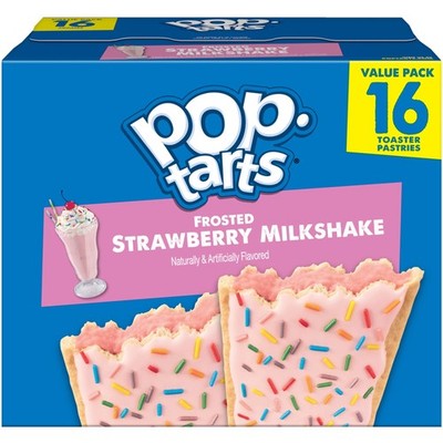Frosted Strawberry Milkshake Toaster Pastries Breakfast Pastries Shelf-Stable 16