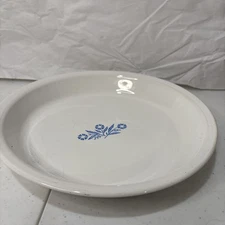 Vintage Corning Ware Blue Cornflower 9" Pie Pan P-309 White Dish