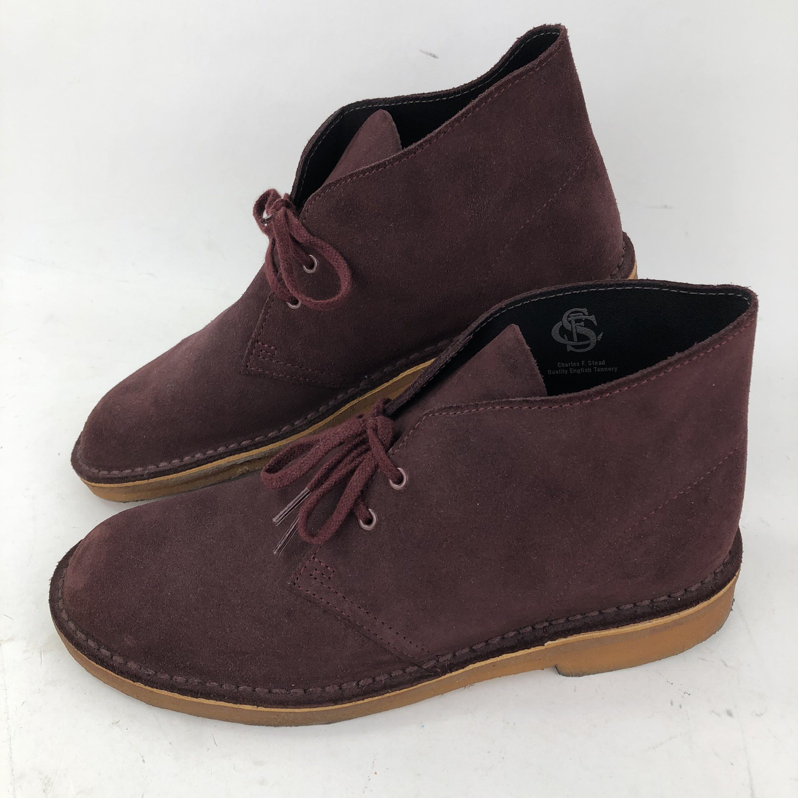 S 7 Red Suede Originals Desert Ankle Lace Up Crepe Sole Shoe