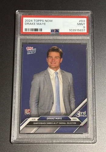 Drake Maye 2024 Topps Now D-3 RC Rookie PSA 9 New England Patriots