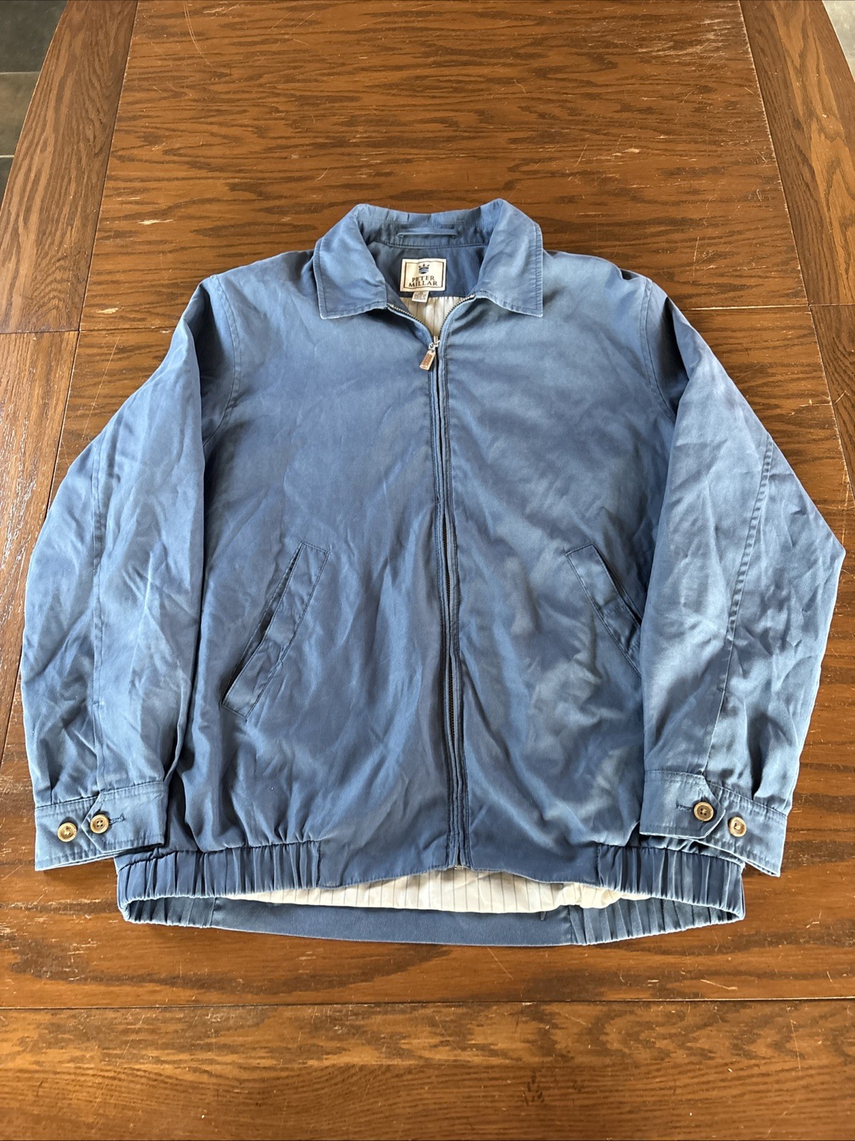 Peter Millar Bomber Jacket Harrington Blue Men’s Size M Zip Lined