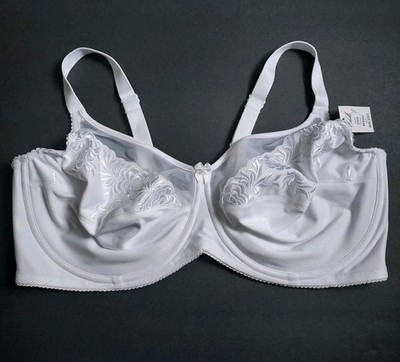 Elila Embroidered Microfiber Underwire Bra Style 2301 NWT Size 46DD Full Comfort