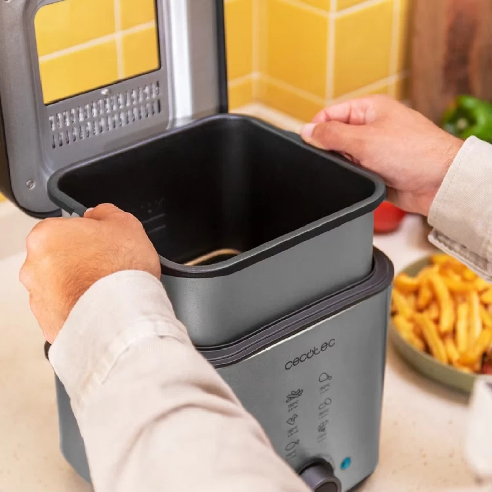 Friggitrice elettrica 1,5 acciaio filtro OLIOCLEAN estraibile coperchio finestra - Immagine 4 di 4