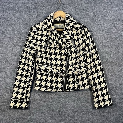 L.A.M.B. Gwen Stefani Houndstooth Jacket Wool Coat Women s Small Vintage RARE