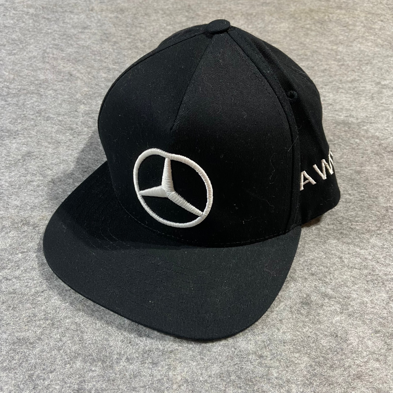 Vintage Mercedes Benz Snapback Baseball Cap Racing Embroidered Green Under Brim