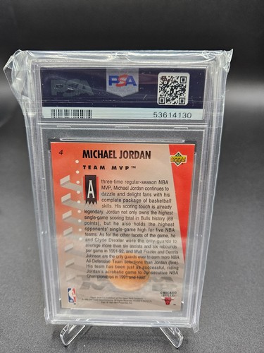 MICHAEL JORDAN PSA 8 NM/MT 1992 UPPER DECK MVP HOLOGRAMS #4 - Picture 2 of 2