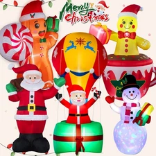 Christmas Inflatable Santa Claus,Snowman W/LED Light Blow Up Outdoor Yard Decor
