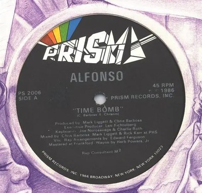 Alfonso Ribeiro Time Bomb Vinyl Single 12inch NEAR MINT prism