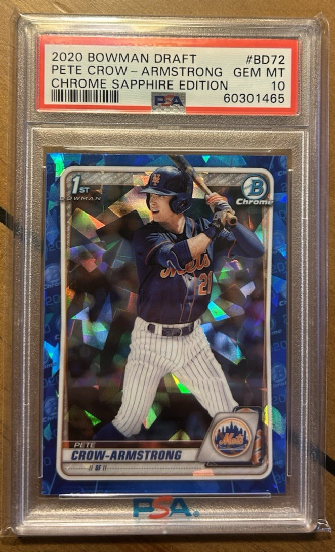 2020 Bowman Chrome Draft Sapphire Pete Crow Armstrong #BD72 PSA 10