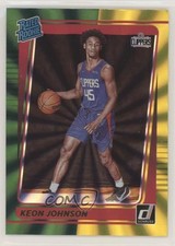 2021-22 Panini Donruss Rated Rookie Holo Green & Yellow Laser Keon Johnson 0ky0