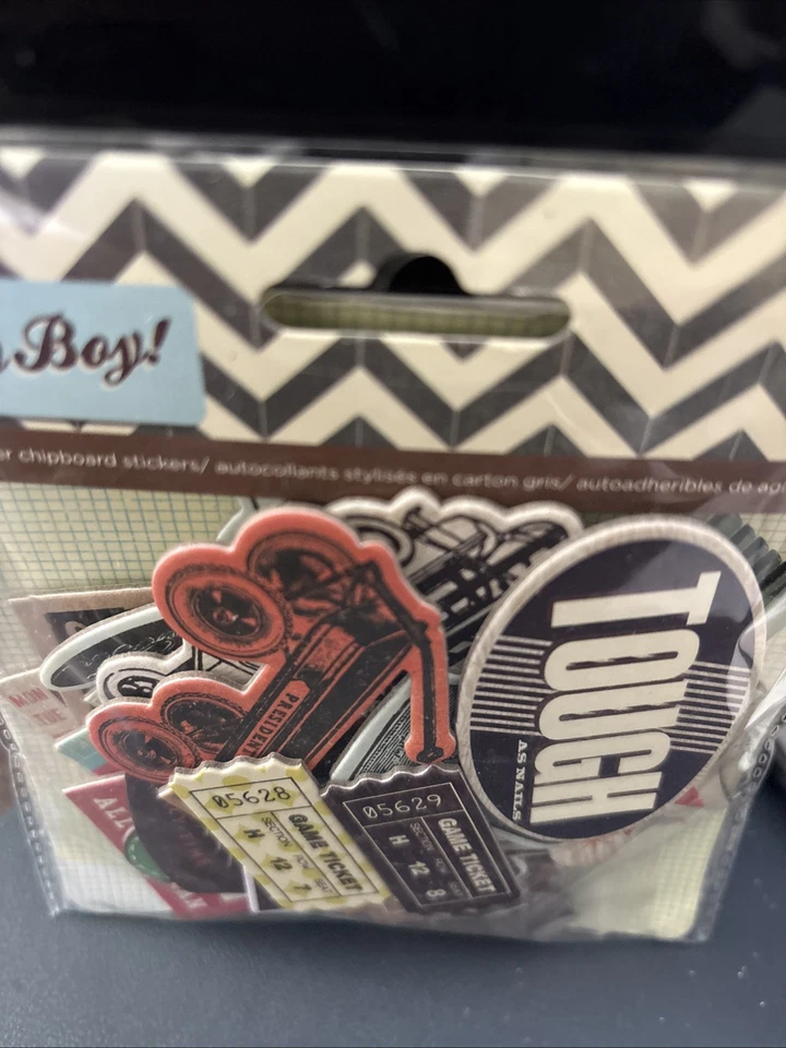 BasicGrey "HEY BOY" Chipboard  stickers retired 2012 - NEW - Image 3 of 4