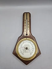 Vintage Swift And Anderson Genuine Mahogany Barometer 15” Long