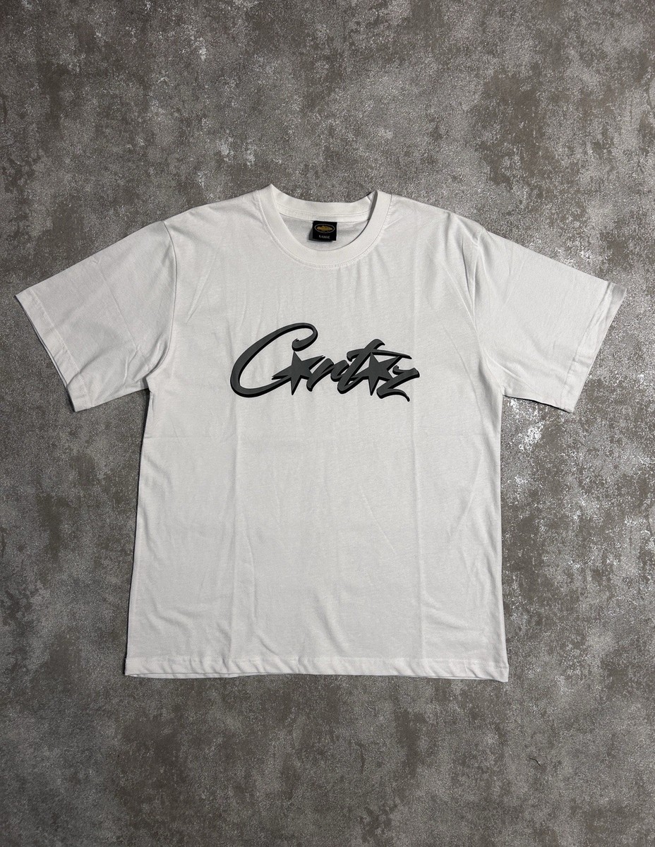 Corteiz Men's White T-shirt L, Gray Logo Cortiez t-shirt