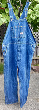 Round House Blue Denim Bib Overalls LOT 966 Cotton 58x32 Unisex