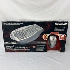 NEW OPEN BOX MICROSOFT WIRELESS LASER DESKTOP 6000 KEYBOARD AND MOUSE X11-27034