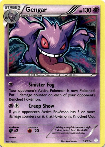 Gengar 35/83 Holo Rare Generations Pokemon Lightly Played