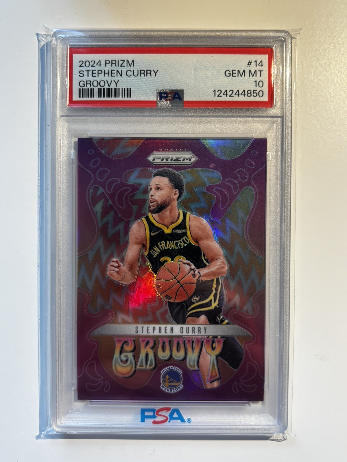 Stephen Curry 2024 Panini Prizm Groovy Insert PSA 10