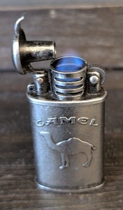 Vintage Metal Joe Camel Lighter Embossed Logo